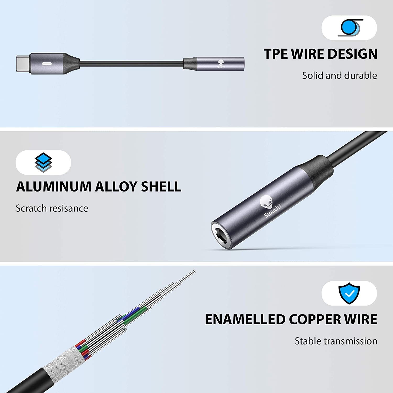USB C to 3.5mm Headphone Adapter for iPhone 15, Samsung Galaxy S23 S22 S21