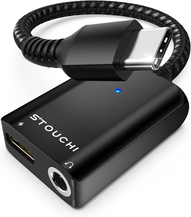 USB C to 3.5mm Headphone and Charger Adapter, Compatible with iPhone 15, New iPad Pro, Pixel 7/6/5, Samsung Galaxy S23 S22 S21