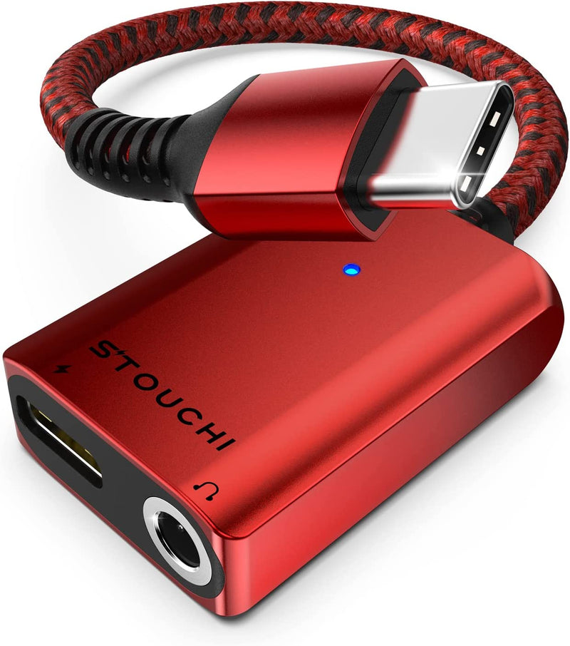 USB C to 3.5mm Headphone and Charger Adapter, Compatible with iPhone 15, New iPad Pro, Pixel 7/6/5, Samsung Galaxy S23 S22 S21